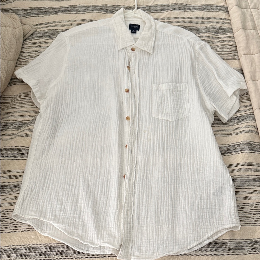 J. Crew White Casual Button Down Shirt